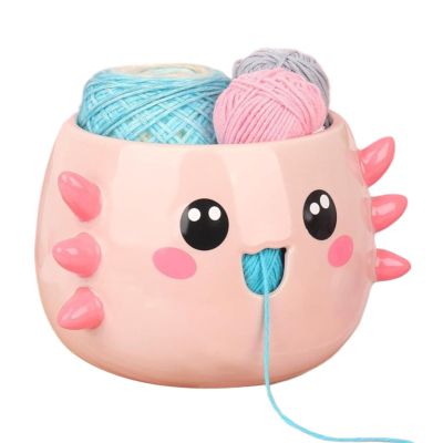 Yarn Bowl with Cute Cartoon Design and Large Accessory Holder