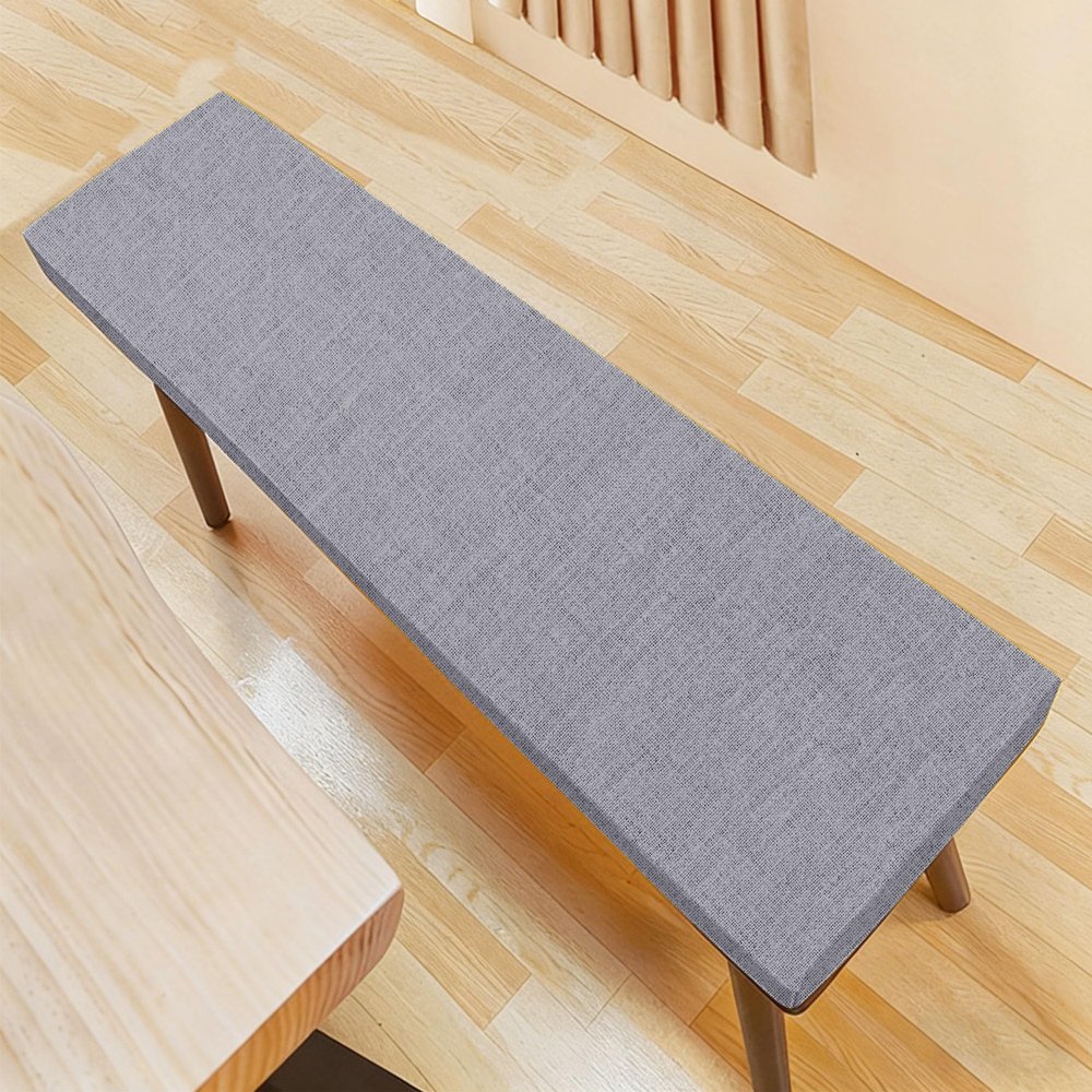 CHUNRONG Custom Bench Cushion 38 x 115 cm, Anti-Slip, Light Gray