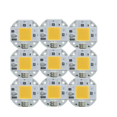 9-Piece Lot 100W/70W/50W COB LED Chip, 220V/110V, Welding Diode for Spotlights and Floodlights, Smart IC, No Driver Needed (Cool White, 220V 50W)