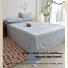 Cotton Flat Bed Sheet Without Elastic, 120x230 cm to 245x265 cm, Plaid Stripes (Green, 245x265 cm) view 2