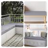 FENYIGE Custom Bench Cushion 30 x 185 cm, Non-Slip Underside, Zippered Replacement Pad, Light Gray view 2