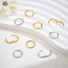 UNICRAFTALE 8 Pairs Two-Tone Twisted Hoop Earrings, 14 mm, Chunky Mini Metal Hoops for Women view 2
