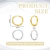 UNICRAFTALE 8 Pairs Two-Tone Twisted Hoop Earrings, 14 mm, Chunky Mini Metal Hoops for Women view 3
