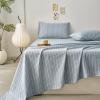 Cotton Flat Sheet Without Elastic, 120x230 cm to 245x265 cm, Grade A, Plaid Stripes, Beige, 245x265 cm view 4