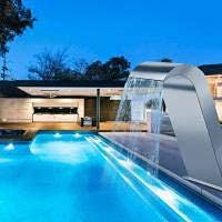 VGVSBG Stainless Steel Waterfall Fountain for Garden Fish Ponds and Swimming Pools