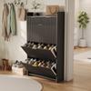 Wooden Shoe Cabinet for Entryway, 133.5 x 24 x 77 cm view 1