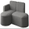 WFL GROUP 3-Seater L-Shaped Bouclé Corner Sofa, Scandinavian Loft Style, Left Corner, Gray view 2