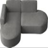 WFL GROUP 3-Seater L-Shaped Bouclé Corner Sofa, Scandinavian Loft Style, Left Corner, Gray view 4