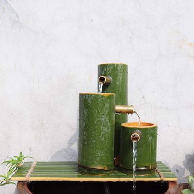 VGVSBG Bamboo Water Statue, Aquarium Fountain, Indoor/Outdoor Garden Fountain, 70 cm