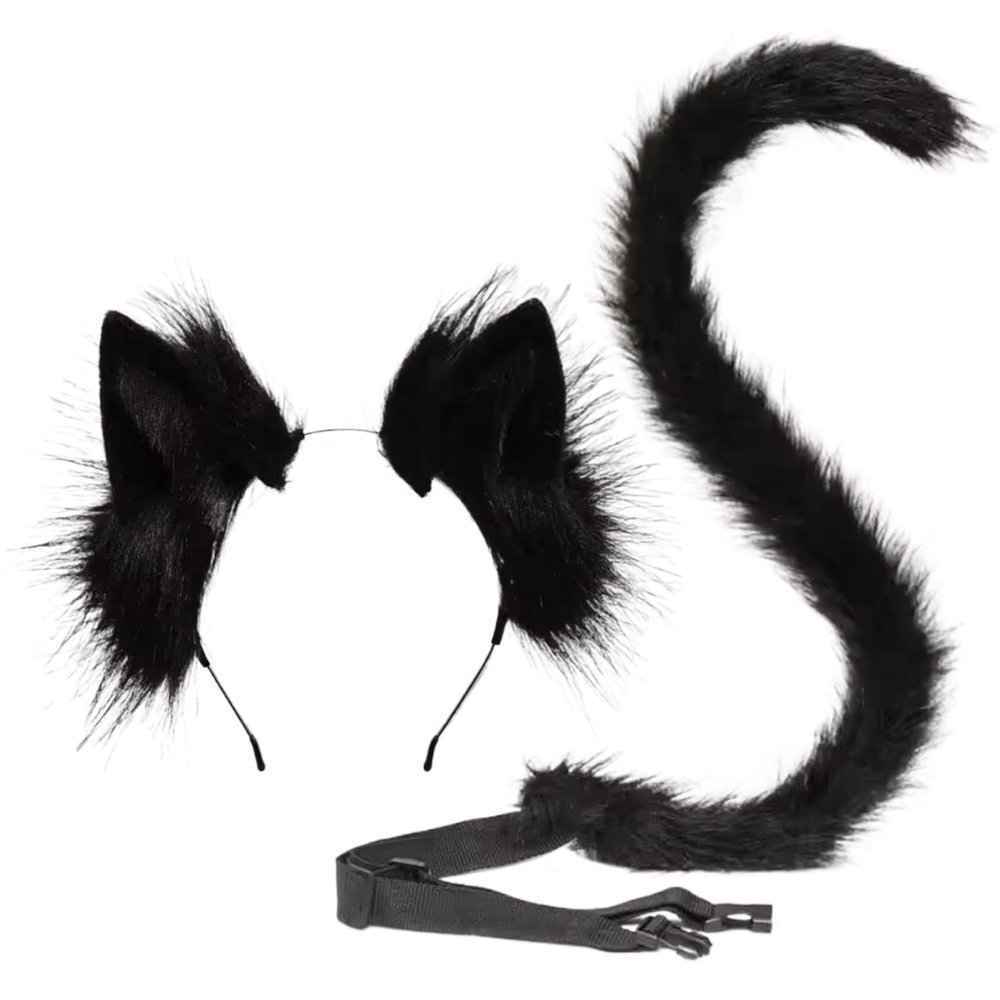 Faroby Cat Ears and Tail Set with Adjustable Belt