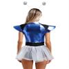 Sinleey Alien Costume for Women, Metallic Hair Hoop Set, Holographic Space Girl Dress, Silver, 4XL view 2
