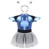 Sinleey Alien Costume for Women, Metallic Hair Hoop Set, Holographic Space Girl Dress, Silver, 4XL view 4