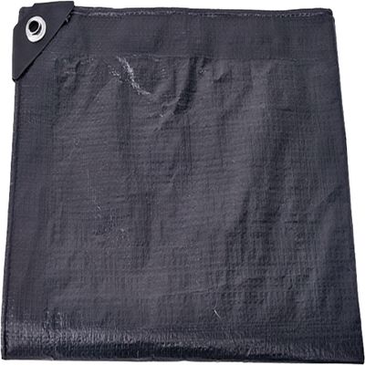 Truck Tarp with Grommets, 3.7 x 3.8 m, 160 g/m², Black