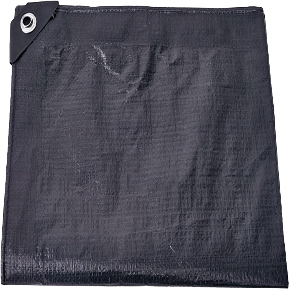 Truck Tarp with Grommets, 3.7 x 3.8 m, 160 g/m², Black