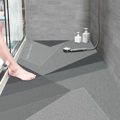 Pevfeciy PVC Shower Mat 70 x 150 cm, Geometric Marble Pattern