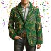 Men's Green Corduroy Patchwork Blazer, Size M view 2