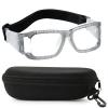 Yuziwi Sports Glasses, Impact-Resistant Protective Eyewear with Adjustable Headband for Basketball, Soccer & Outdoor Activities (1.67 Gray -7.5 D) view 1