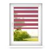 time4blinds No-Drill Double Roller Blind - Zebra Blind for Windows and Doors, Adhesive Mount, Aluminum Cassette, Light-Filtering Fabric, Red, 1400 x 1200, Right view 1