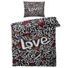 Love Bedding Set 200 x 220 cm, 3-Piece Modern Abstract Grunge Design view 3