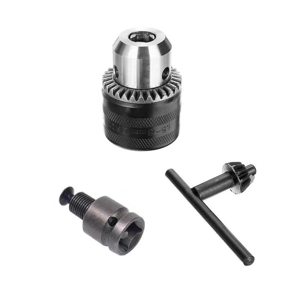Vibsky Drill Chuck Adapter, 1.5–13 mm, 1/2"-20 UNF, Quick-Change, 3-Pack