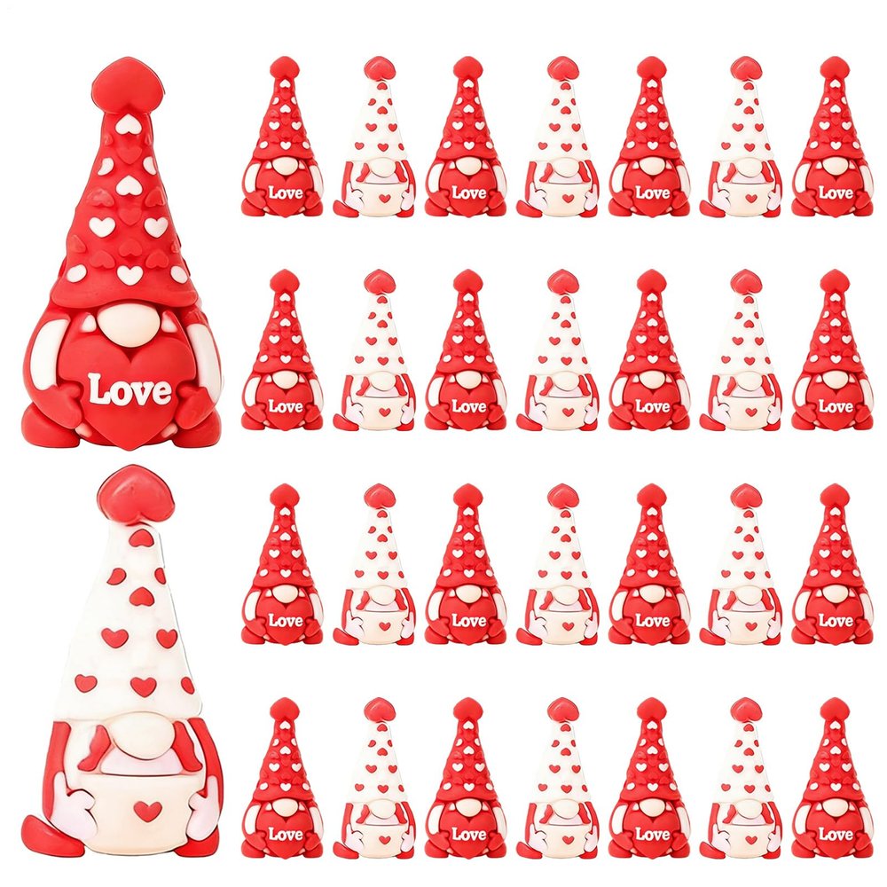 Generic GNOME Valentine's Day 30-Piece Heart-Shaped Miniature Figurine Set