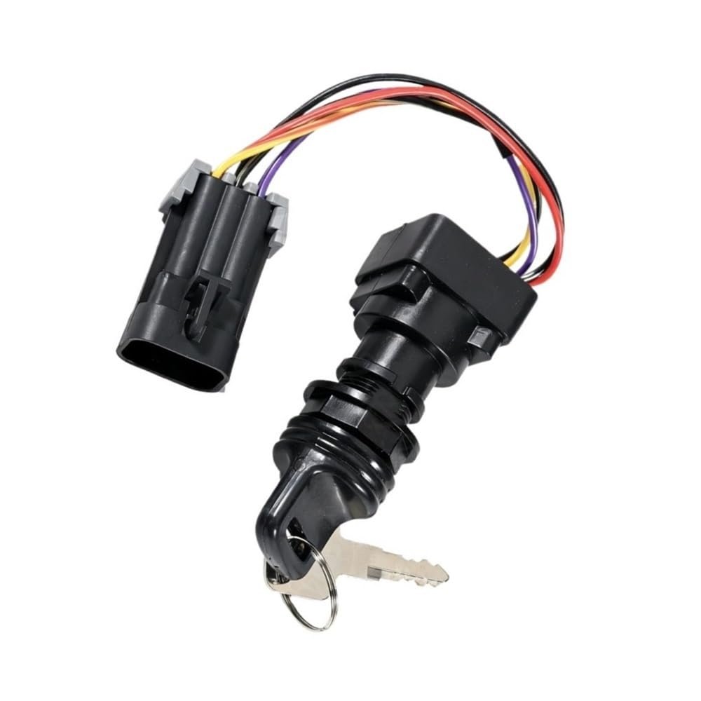 ResGcx 3-Position Ignition Key Switch with Wiring Harness for Outboard Motors, 87-897716K01 / 897716 / 8M0059686 Replacement