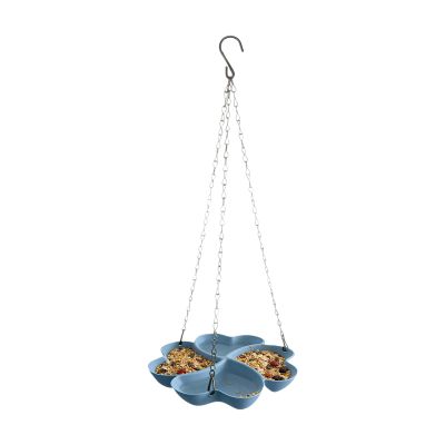 Outdoor Bird Feeder with Flower-Shaped Water Dish