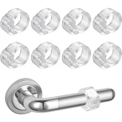 LEOUEANR Door Handle Bumpers, Transparent PVC Wall Protectors and Door Impact Stops, 8-Piece Set