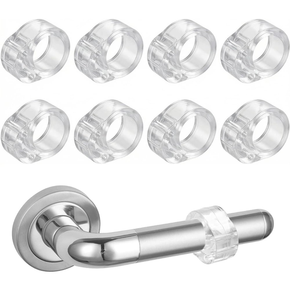 LEOUEANR Door Handle Bumpers, Transparent PVC Wall Protectors and Door Impact Stops, 8-Piece Set