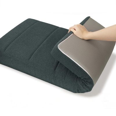 WLXFF Teddy Velvet Bench Cushion, Washable and Removable, Soft Teddy Fabric, for Garden and Patio, Durable, Abrasion-Resistant, Dark Gray, 100 x 50 cm