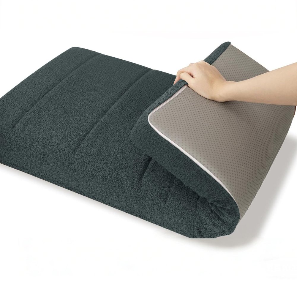 WLXFF Teddy Velvet Bench Cushion, Washable and Removable, Soft Teddy Fabric, for Garden and Patio, Durable, Abrasion-Resistant, Dark Gray, 100 x 50 cm