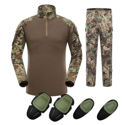 PBTMCD Tactical Combat Uniform Set with Integrated Elbow and Knee Pads for Hunting and Airsoft, Mandrake, XL