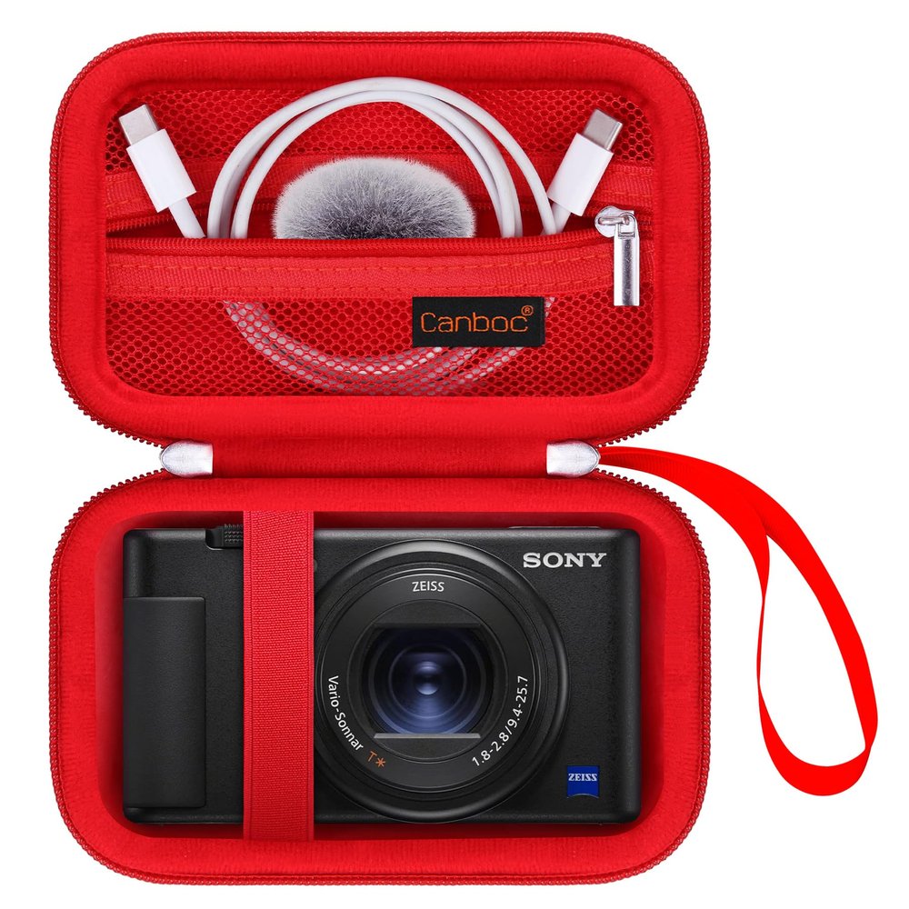 Canboc Carrying Case for Sony ZV-1 / ZV-1F / ZV-1 II Cameras, Red