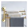 Gold Wall-Mounted Swivel Towel Rack with 3 Folding Arms view 1