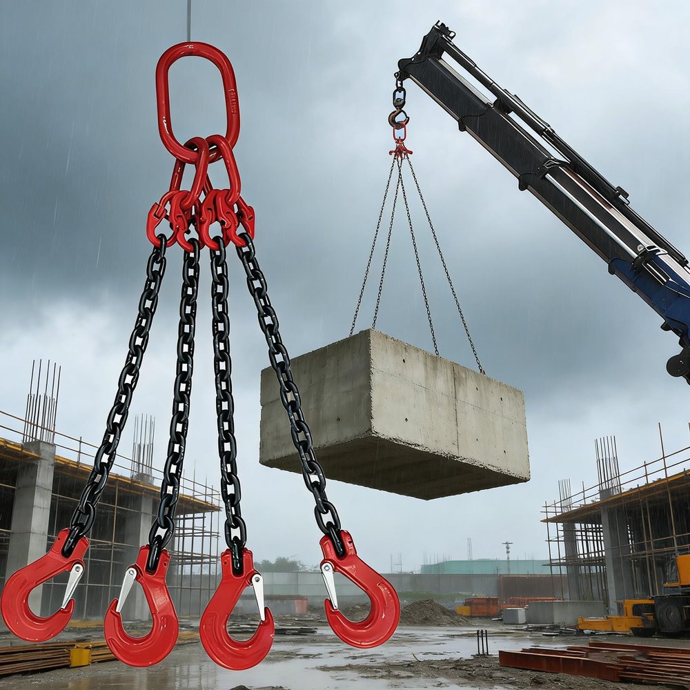 Generic G80 4-Leg Chain Sling with Hooks, 5-Ton Capacity, 250 cm
