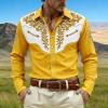 Men's Western Cowboy-Style 3D-Print Shirt, White view 2