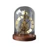 Decorative Mechanical Desk Clock, Metal and Wood, Gold view 1
