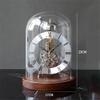Decorative Mechanical Desk Clock, Metal and Wood, Gold view 2
