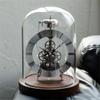 Decorative Mechanical Desk Clock, Metal and Wood, Gold view 4