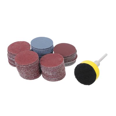NOLITOY 100-Piece Flocked Sanding Disc Set, Assorted-Grit Sandpaper for Rotary Tools, Wet and Dry Sanding for Wood, Metal, and Furniture