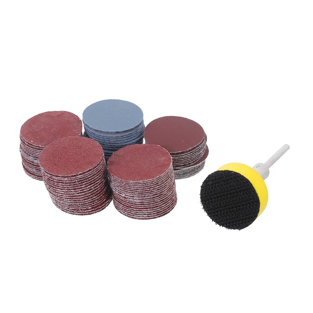 NOLITOY 100-Piece Flocked Sanding Disc Set, Assorted-Grit Sandpaper for Rotary Tools, Wet and Dry Sanding for Wood, Metal, and Furniture