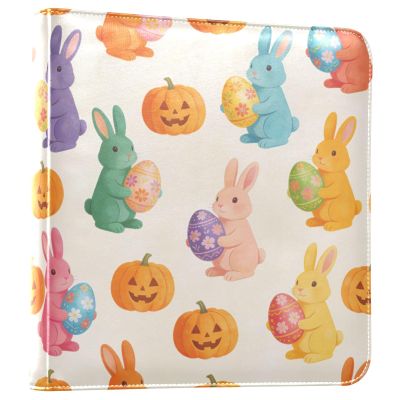 DIY Leather Scrapbook Album Bunny Egg Pumpkin, Self-Adhesive PU Leather Photo Memory Book for Weddings, Travel & Family