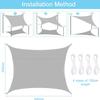 BARAKYEG Rectangular Sun Shade Sail 2 x 3 m, Waterproof, UV Protection, Breathable, Gray view 2