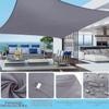 BARAKYEG Rectangular Sun Shade Sail 2 x 3 m, Waterproof, UV Protection, Breathable, Gray view 3