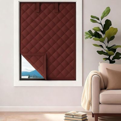 Generic Wind- and Soundproof Window Insulation Set, 3-Layer Thermal Curtain for Cold-Proof, Waterproof Windows, 80/100/120/180/200 cm, Thick Insulating Film, Red, 39 x 95 in/100 x 240 cm