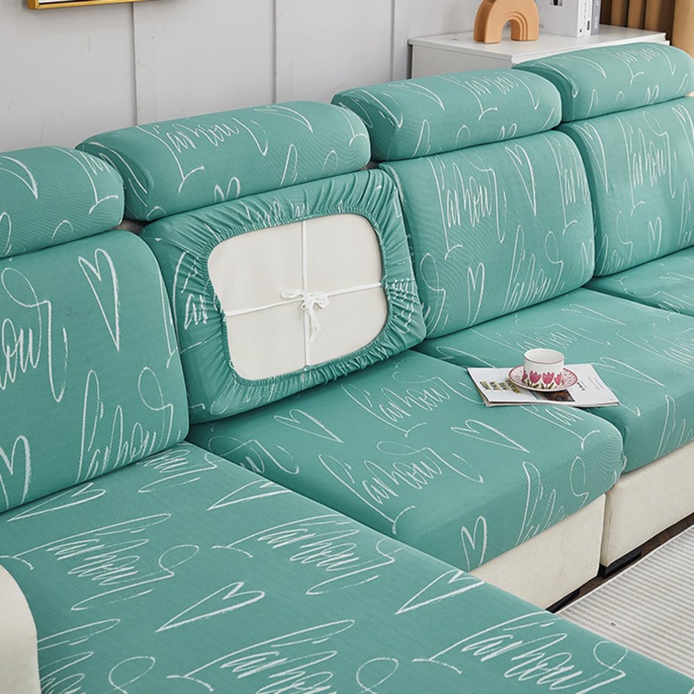 Universal Stretch Sofa Cushion Cover, Green 2 (L: 95–135 cm, W: 65–95 cm)