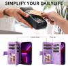 Wallet Case for Oppo A78 5G, Premium PU Leather, 9 Card Slots, Magnetic Closure, Zipper Pocket, Purple view 3