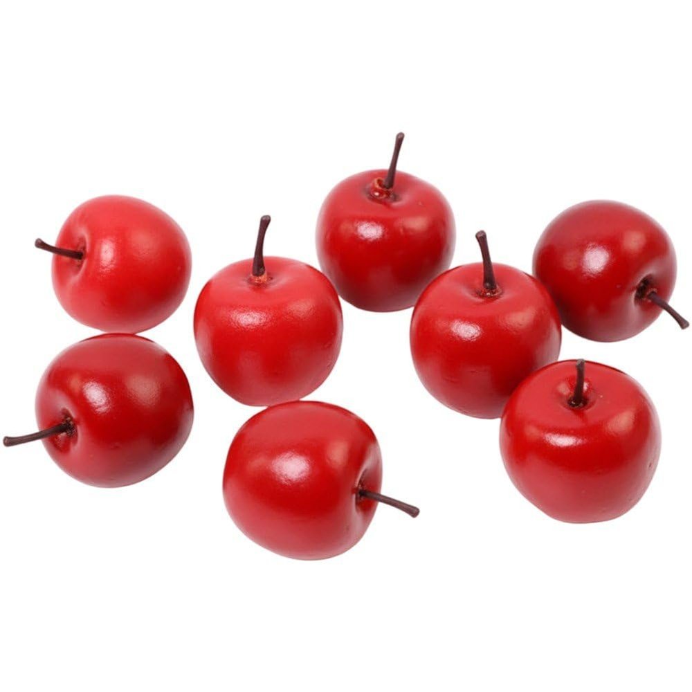 Luxylei 50 Artificial Mini Apples, Red Plastic Decorative Fruit