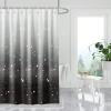 YEGRFJIS Waterproof Black-and-White Gradient Shower Curtain with Stars, 135 x 180 cm view 1