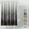 YEGRFJIS Waterproof Black-and-White Gradient Shower Curtain with Stars, 135 x 180 cm view 2